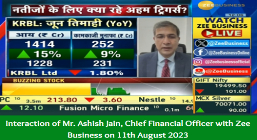 Media interaction Interaction of Mr. Ashish Jain, Chief Financial Officer with Zee...