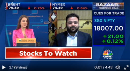 Media interaction Interaction of Mr. Ayush Gupta, CNBC TV18 dated 01 Jan...