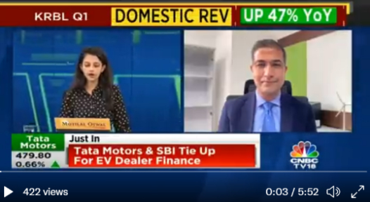 Media interaction Interaction of Mr. Ashish Jain, Chief Financial Officer with CNBC...