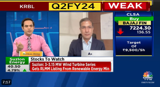 Media interaction Interaction of Mr. Ashish Jain, Chief Financial Officer with CNBC...